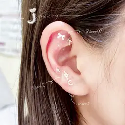 【大人気メニュー🤍ᩚ】耳つぼジュエリー✨️両耳合わせて6粒好きなパーツお選び頂けます🎀