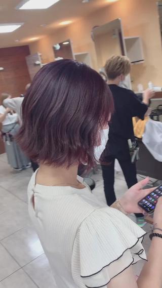 ミディアム レイヤー/艶髪カラー 森本くるみのヘアスタイル