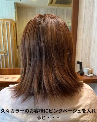 ミディアム 宇都宮市ブリーチ/ 縮毛矯正専門Albaのヘアスタイル