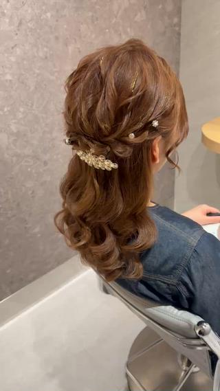 ミディアム ヘアアレンジ ヘアアレンジ/ カラー/hazukiのヘアスタイル