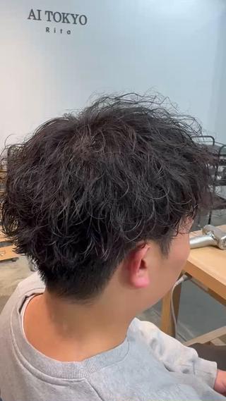 パーマ メンズ 渋谷/メンズ特化 パーマ/カラー/旭良のヘアスタイル