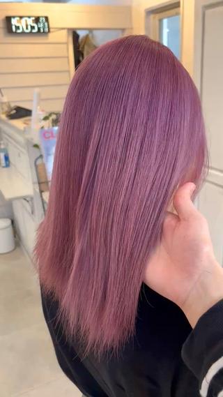 ミディアム カラー ブリーチ有無Wカラー メンズパーマ大成のヘアスタイル