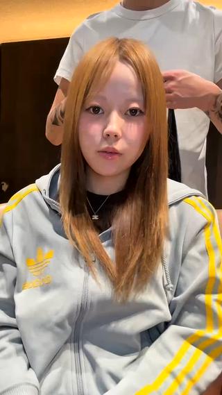 馴染ませエクステ&ヘーゼルベージュ
