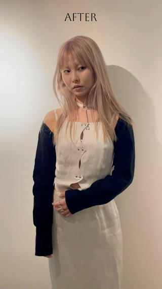 -Before After-

【menu】バングカット+ブリーチonカラー

色は根元のブリーチリタッチをしてホワイトベージュとほんのりペールピンクを補色で

前髪は少しシャギーに！ 