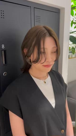 ミディアム カラー ヘアアレンジ 暗髪カラー🫐 おくだりんかのヘアスタイル