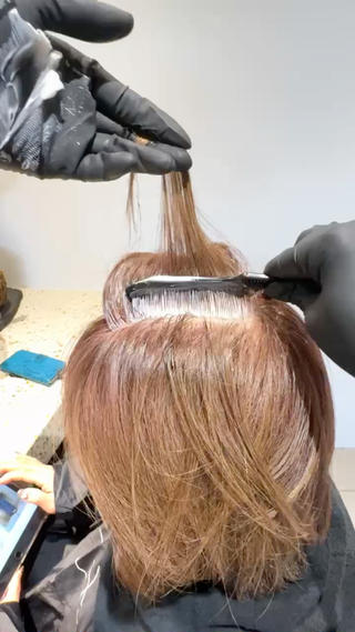カラー ハイライトをしない 白髪ぼかし/北浜のヘアスタイル