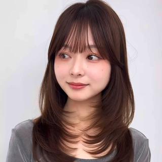 セミロング カラー 似合わせレイヤー/ 透明感カラーのヘアスタイル