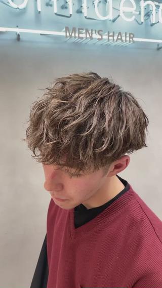 ショート パーマ ヘアアレンジ メンズ 飯塚 想のヘアスタイル