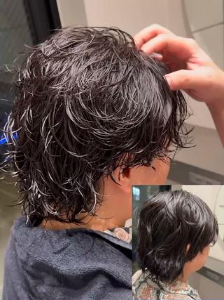 ミディアム パーマ メンズ 実績のメンズパーマ/ スナップフォト見てねのヘアスタイル