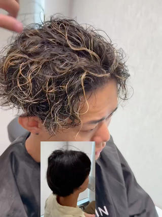 ショート パーマ メンズ 実績のメンズパーマ/ スナップフォト見てねのヘアスタイル