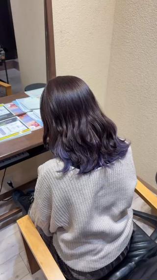 ミディアム カラー 棚邊 くるみのヘアスタイル