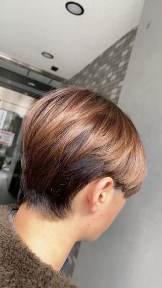 ショート メンズ 💜推しインナー カラー/菊池柊真💜のヘアスタイル