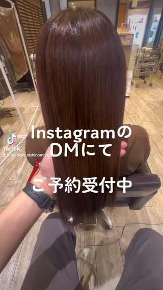 セミロング カラー パーマ ヘアアレンジ EnBlesS西宮 マンツーマン神道有基のヘアスタイル