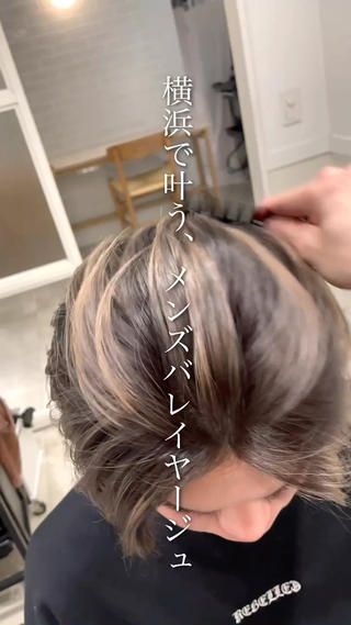 ショート カラー メンズ メンズ特化パーマ/ ハイライト/比嘉のヘアスタイル