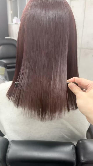 ミディアム カラー 【渋谷で人気】艶髪× 髪質改善/ツヤカラーのヘアスタイル