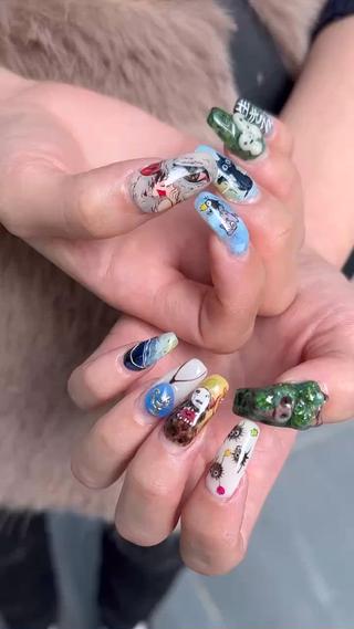 ジブリネイル♡
当日撮れず爪が伸びてしまった(´ཀ`)

キャラネイル/アニメネイル/推し活 
