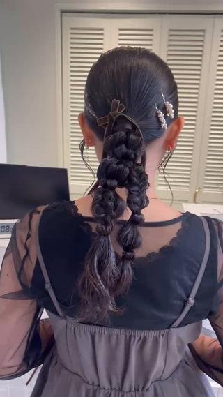 お呼ばれヘアセット♡
編みおろし