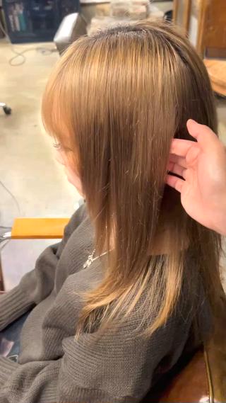 矯正、ブリーチ履歴からもトリートメントでこんなに艶髪へ