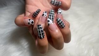 牛柄×チェック