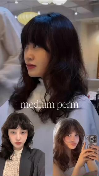 セミロング パーマ ニュアンスパーマ 萩本直紀のヘアスタイル