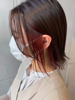 ミディアム カラー 【Lei】橋本孝太 レイヤー・美髪矯正のヘアスタイル