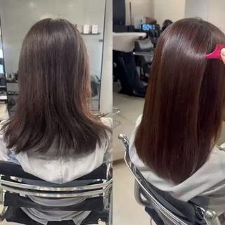 ロング カラー パーマ ヘアアレンジ 透明感カラー✂︎ /縮毛矯正/YUKAのヘアスタイル
