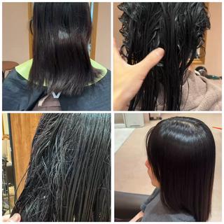 ロング 縮毛矯正の イソベのヘアスタイル
