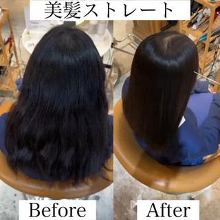セミロング 縮毛矯正/髪質改善 表参道/千田大地のヘアスタイル
