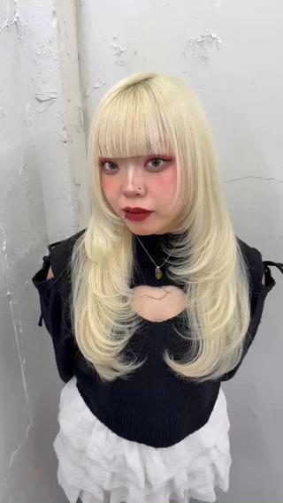 ロング 𝙃𝘼𝙍𝙐🎀 韓国×エクステのヘアスタイル