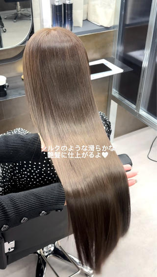 ロング カラー ヘアアレンジ 新宿⌇韓国風ヘア ⌇透明感カラーのヘアスタイル