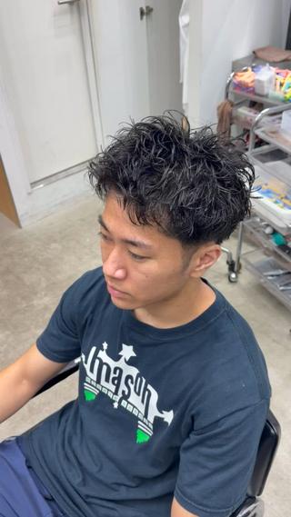 ショート パーマ メンズ fifth天神 パーマ特化/石橋航海のヘアスタイル