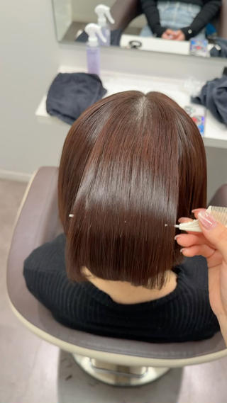 ショート カラー ヘアアレンジ 縮毛矯正🤍 盛れるボブ/ひかりのヘアスタイル