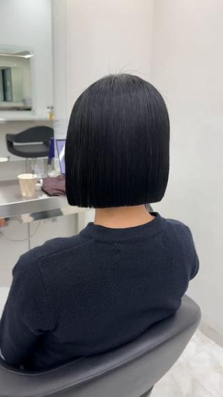ショート カラー ヘアアレンジ 縮毛矯正🤍 盛れるボブ/ひかりのヘアスタイル