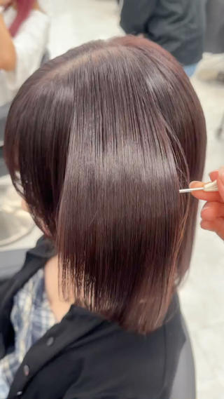 ショート カラー ヘアアレンジ 縮毛矯正🤍 盛れるボブ/ひかりのヘアスタイル