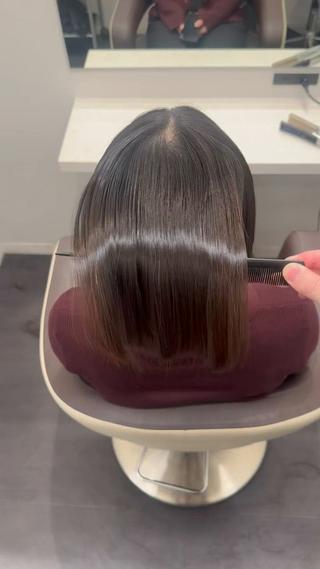 ショート カラー ヘアアレンジ 縮毛矯正🤍 盛れるボブ/ひかりのヘアスタイル