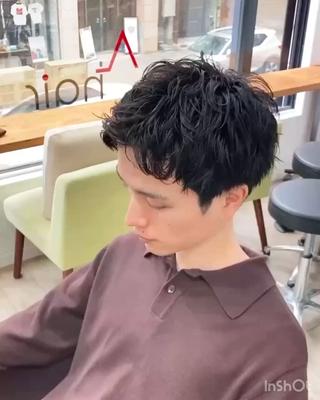 ショート パーマ メンズ メンズサロン アソビ元町のヘアスタイル