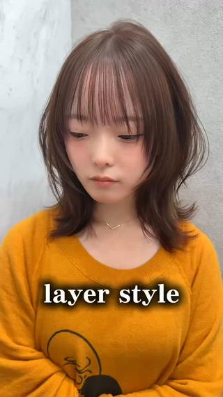 ミディアム カラー レイヤーダブルカラー KYONのヘアスタイル