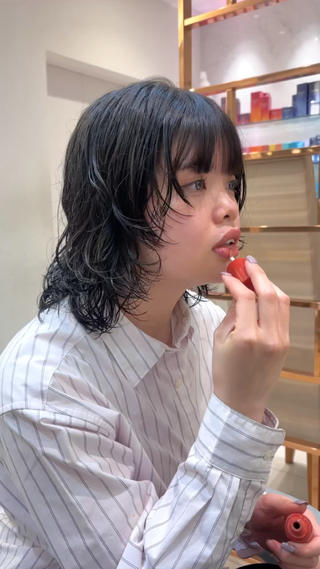 ミディアム パーマ かどた はるなのヘアスタイル