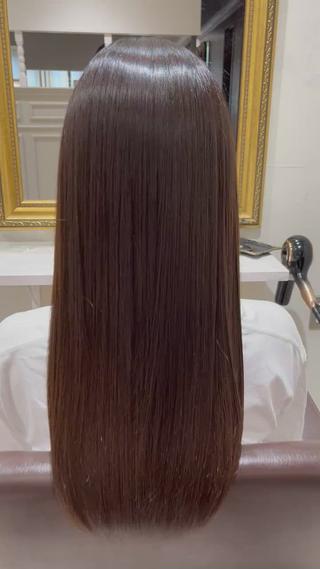 ロング カラー ブリーチ毛の矯正特化 newi 大西将弘のヘアスタイル