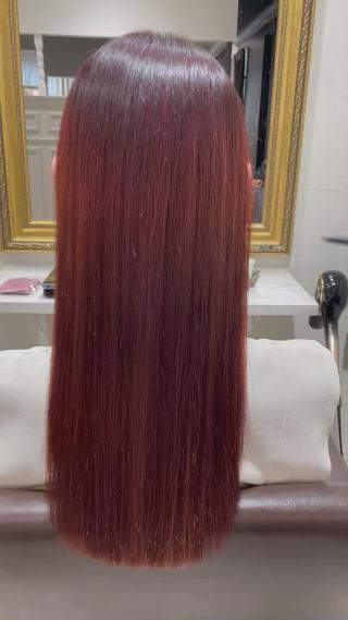 ロング カラー ブリーチ毛の矯正特化 newi 大西将弘のヘアスタイル