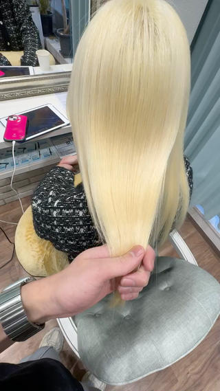 ブリーチリタッチを周期を守って続けると最小限のダメージで綺麗なブロンドにできます