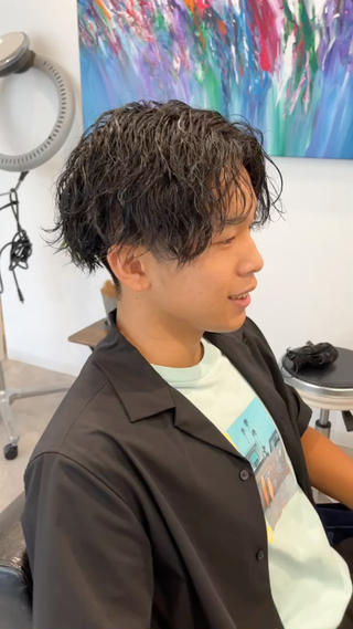 パーマ メンズ リベイルけんた モデル募集のヘアスタイル
