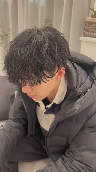 パーマ メンズ リベイルけんた モデル募集のヘアスタイル