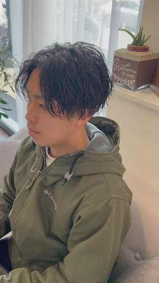 パーマ メンズ リベイルけんた モデル募集のヘアスタイル