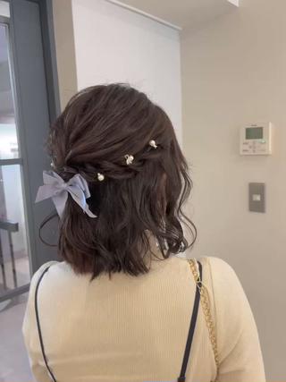 ボブでも可愛いふわふわアレンジ♡♡