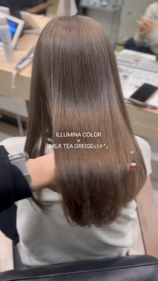 イルミナカラーとAujuaトリートメントでツヤサラに仕上げます*゜