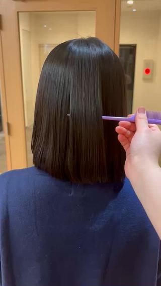 髪質改善オイルストレートしたらこんなにつやんつやんに︎︎
