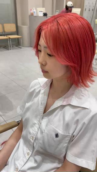 ミディアム カラー Ken 曲がる縮毛矯正/韓国のヘアスタイル