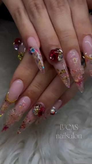 春のお花とクロスネイル 