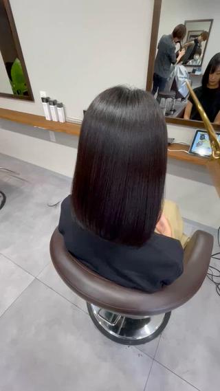 セミロング 縮毛矯正、髪質改善/ 松田 龍之介のヘアスタイル